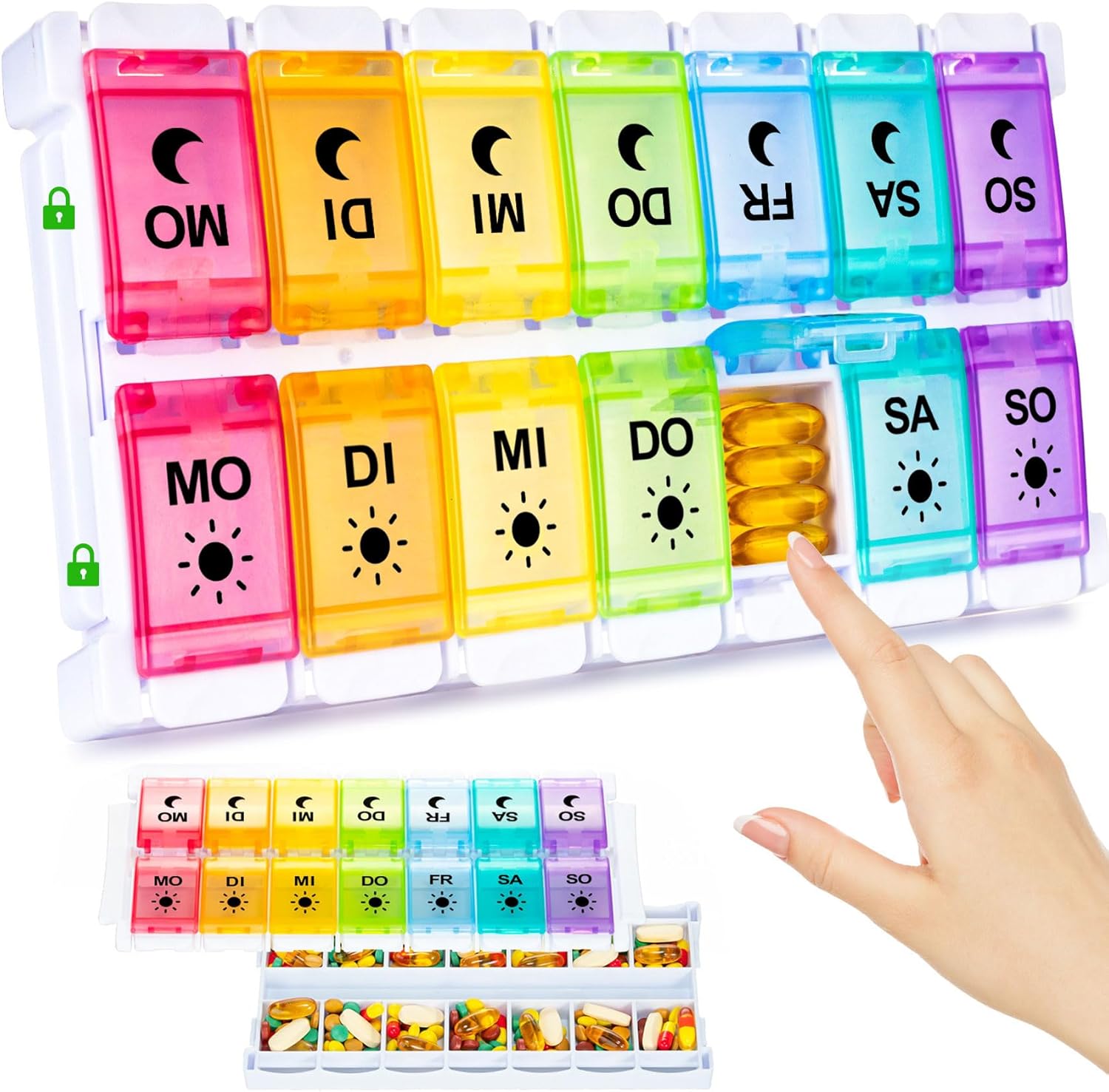 Yaklim Push-Button AM/PM Organizer