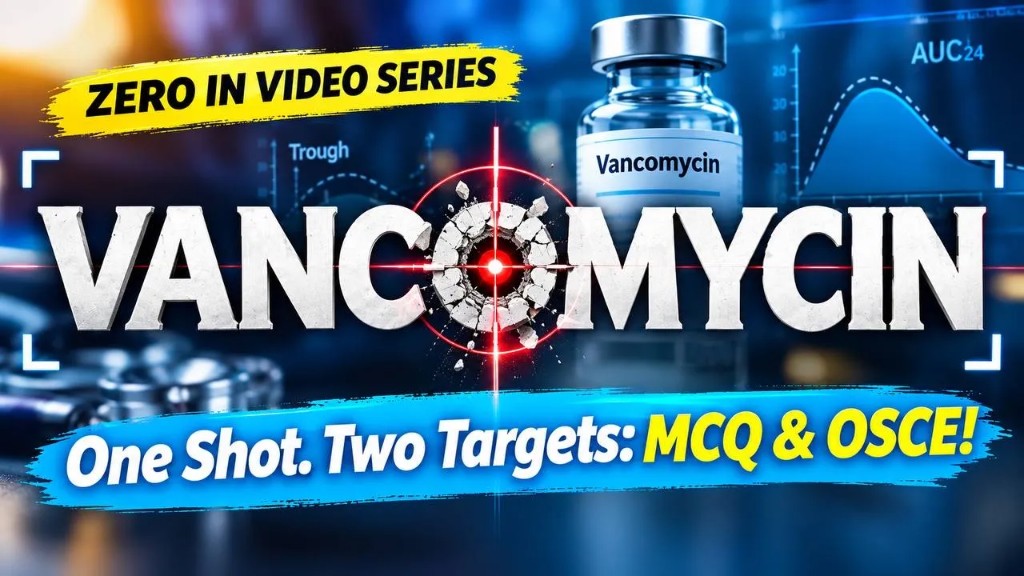 Pharmacy Exam Prep: Vancomycin for MCQ and OSCE Exams | Zero IN Series